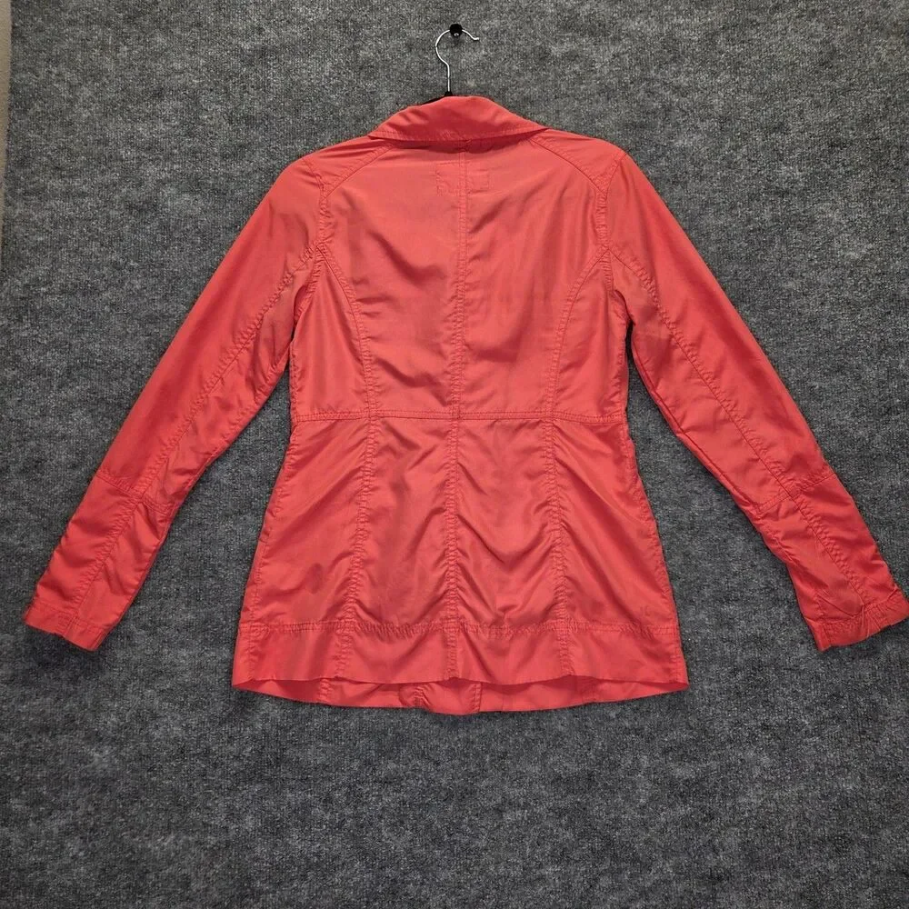 Hurley Jacket Womens Small Double Breasted Trench Coat Lightweight Button Front